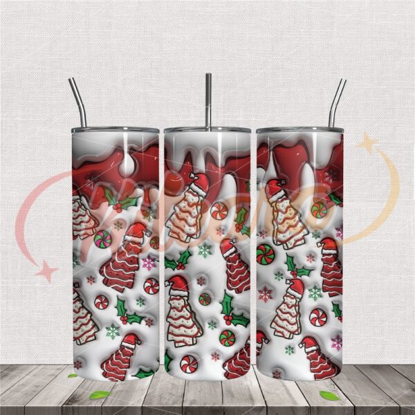 3d-inflated-christmas-tree-cakes-tumbler-wrap-png