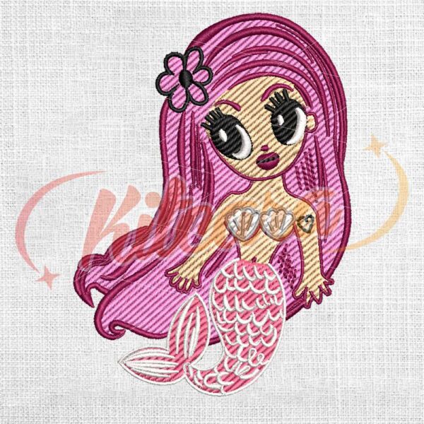 karol-g-pink-hair-mermaid-embroidery