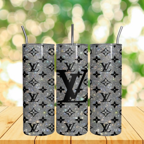 Bling Black Louis Vuitton Logo Pattern