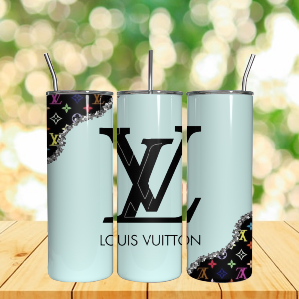 Blue Louis Vuitton Pattern Tumbler LV