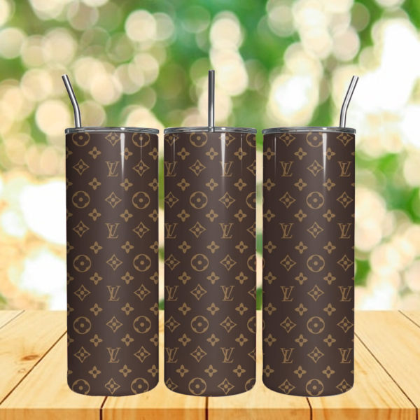 Brown Louis Vuitton Pattern Tumbler