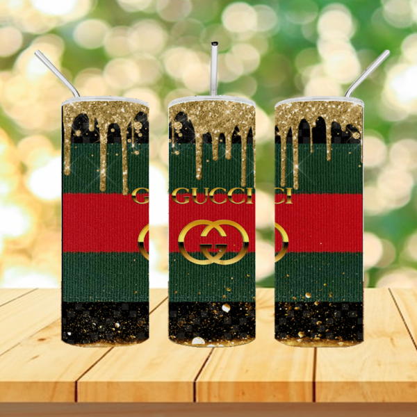 Gucci Glitter Dripping Logo 20Oz Png
