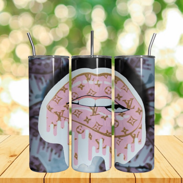 LV Logo Lips Dripping Tumbler Fashion