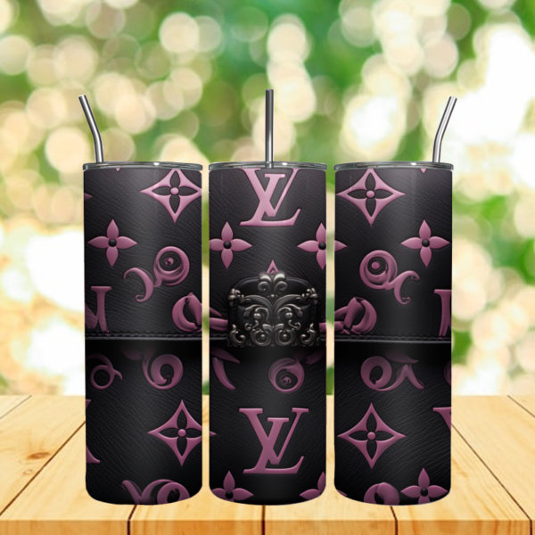 LV Pink Logo Handbag Key 3D Tumbler Wrap