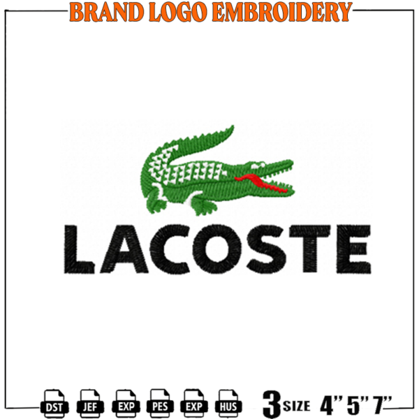 Lacoste Brand Logo Embroidery