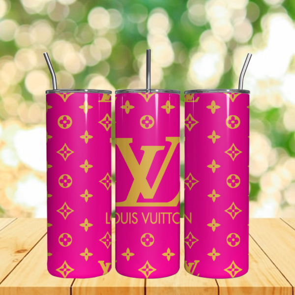 LV Pink Colorful Tumbler Wrap Straight 20oz