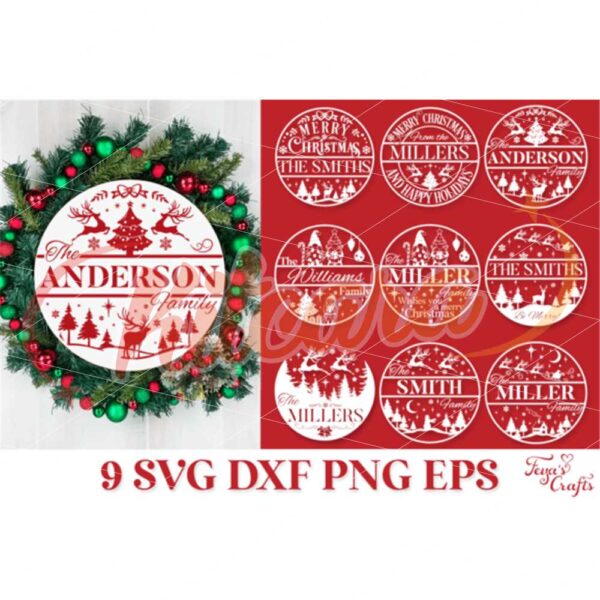 christmas-family-name-sign-svg-round-christmas-ornament-svg-christmas-at-the-svg-christmas-door-monogram-svg-christm