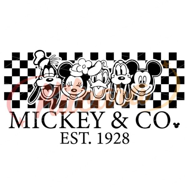 checkered-mickey-and-friends-est-1928-svg