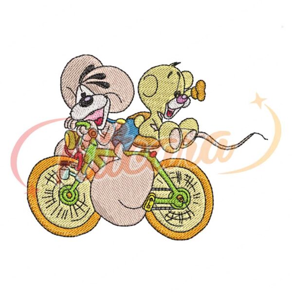 diddl-mouse-friends-bicycle-embroidery
