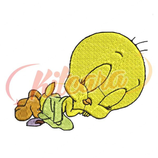 tweety-sleeping-bird-embroidery