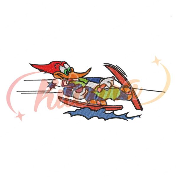 woody-woodpecker-paragliding-surfing-embroidery
