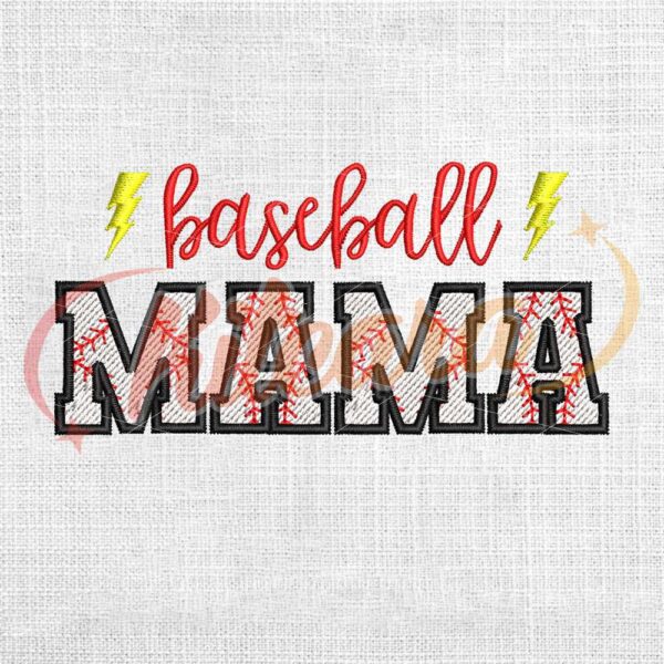 baseball-mama-retro-thunder-bolt-sport-embroidery