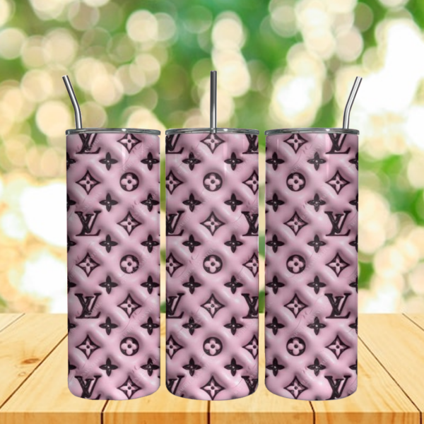 Pink LV Luxury Logo 3D 20Oz Tumbler