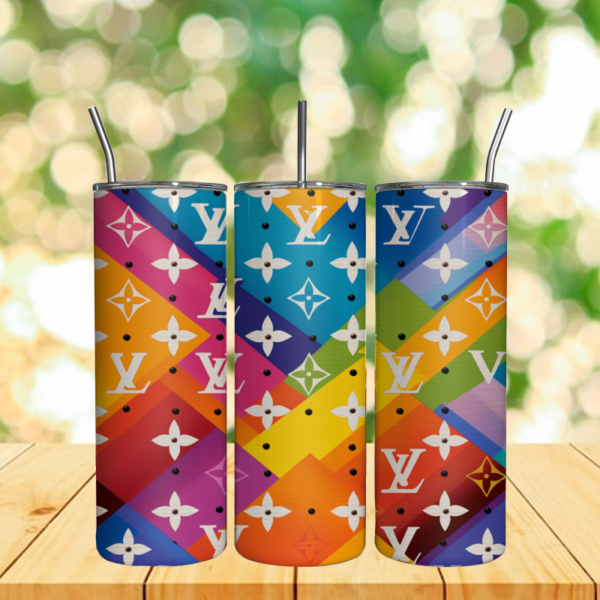 Rainbow Louis Vuitton Logo Tumbler