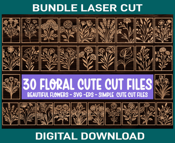 30 Frames with Flowers Laser