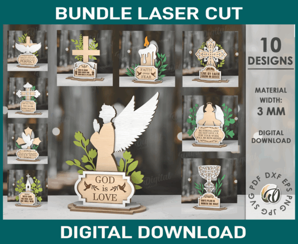 3D Christian Stand Decor Lasercut