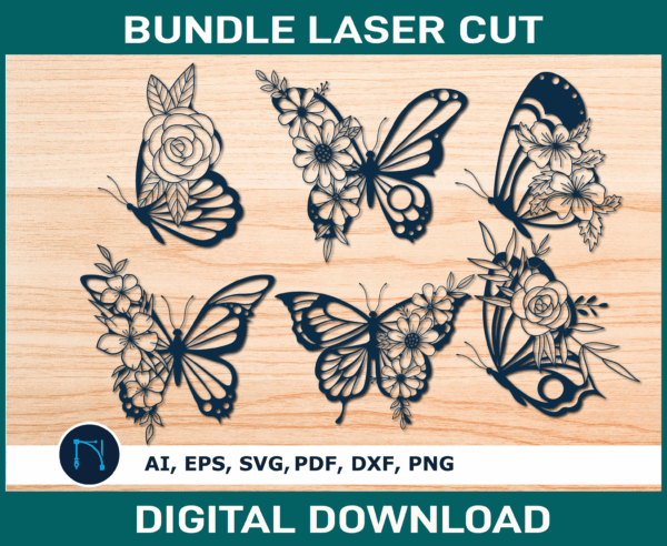 Paper Cut Butterfly Flowers